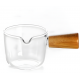 Glass Cup with Wooden Handle Large